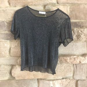 Pacsun sheer glitter mesh top